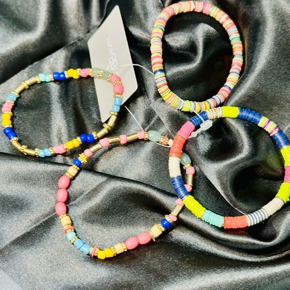 Bijou Brigitte 4pc Colorful Beaded Bracelet Set – Stretch Stack NWT - Picture 5 of 11